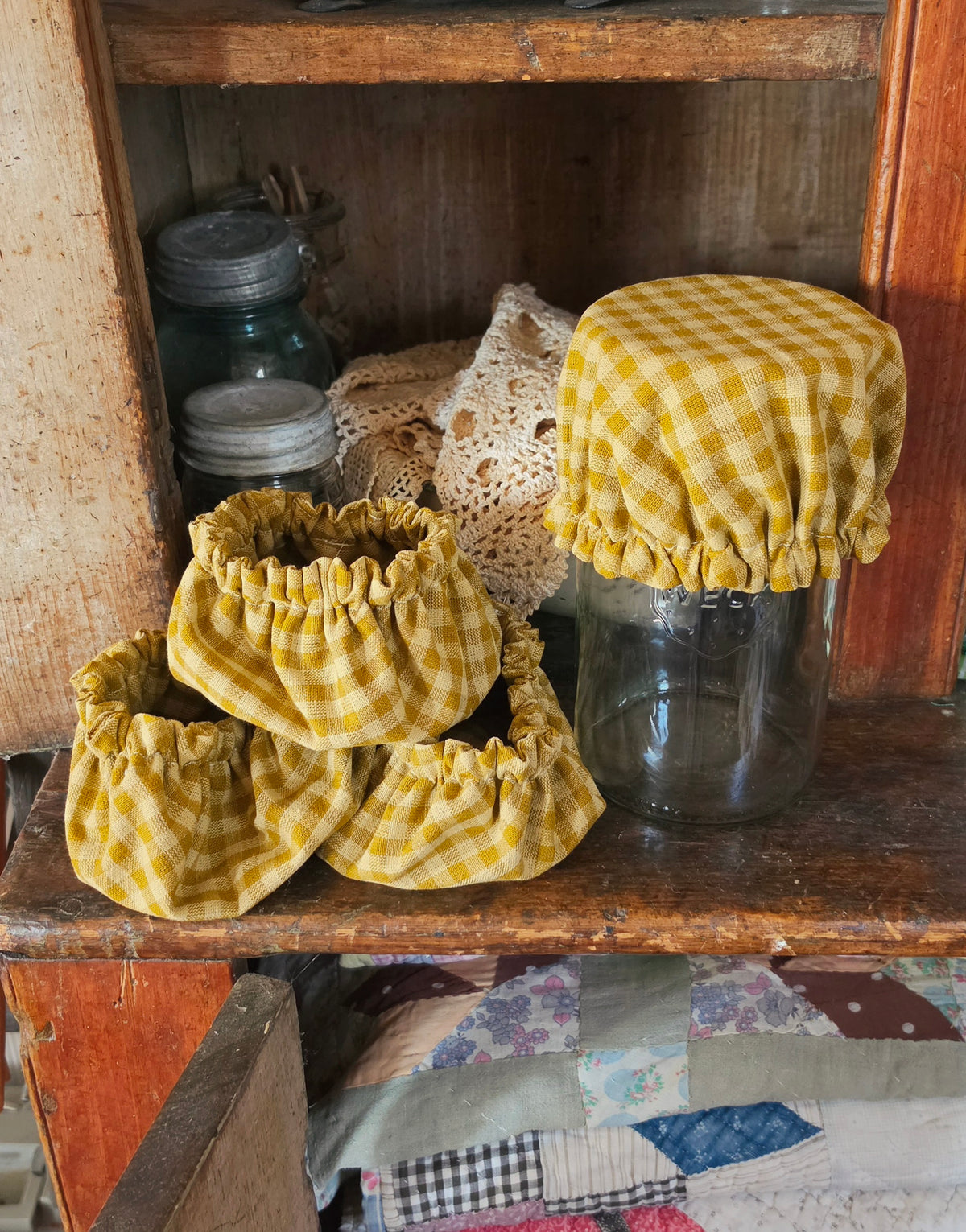 Cotton Fabric Jar Cover