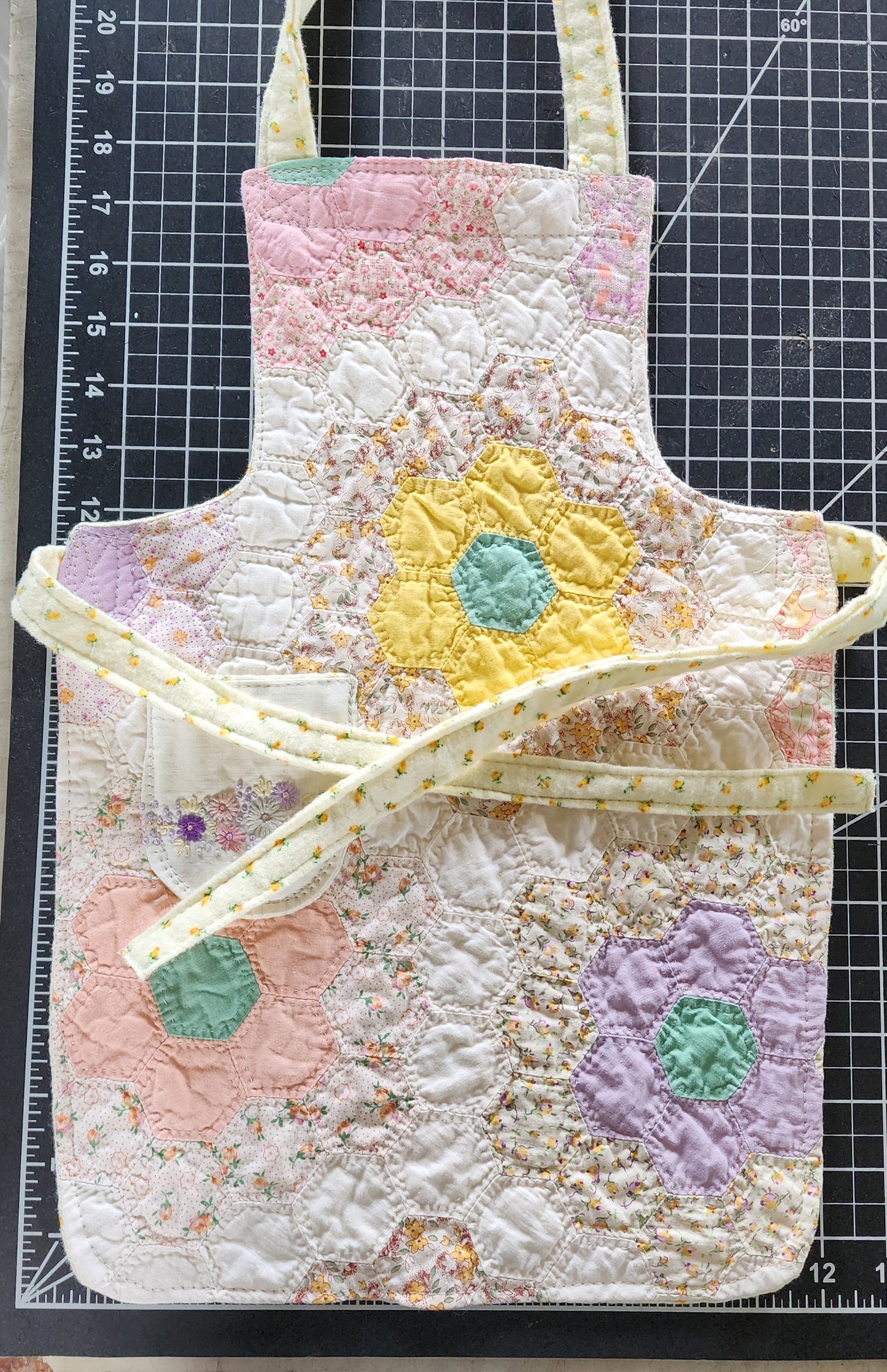 Grandma's Vintage Quilt/Linen Children's Apron