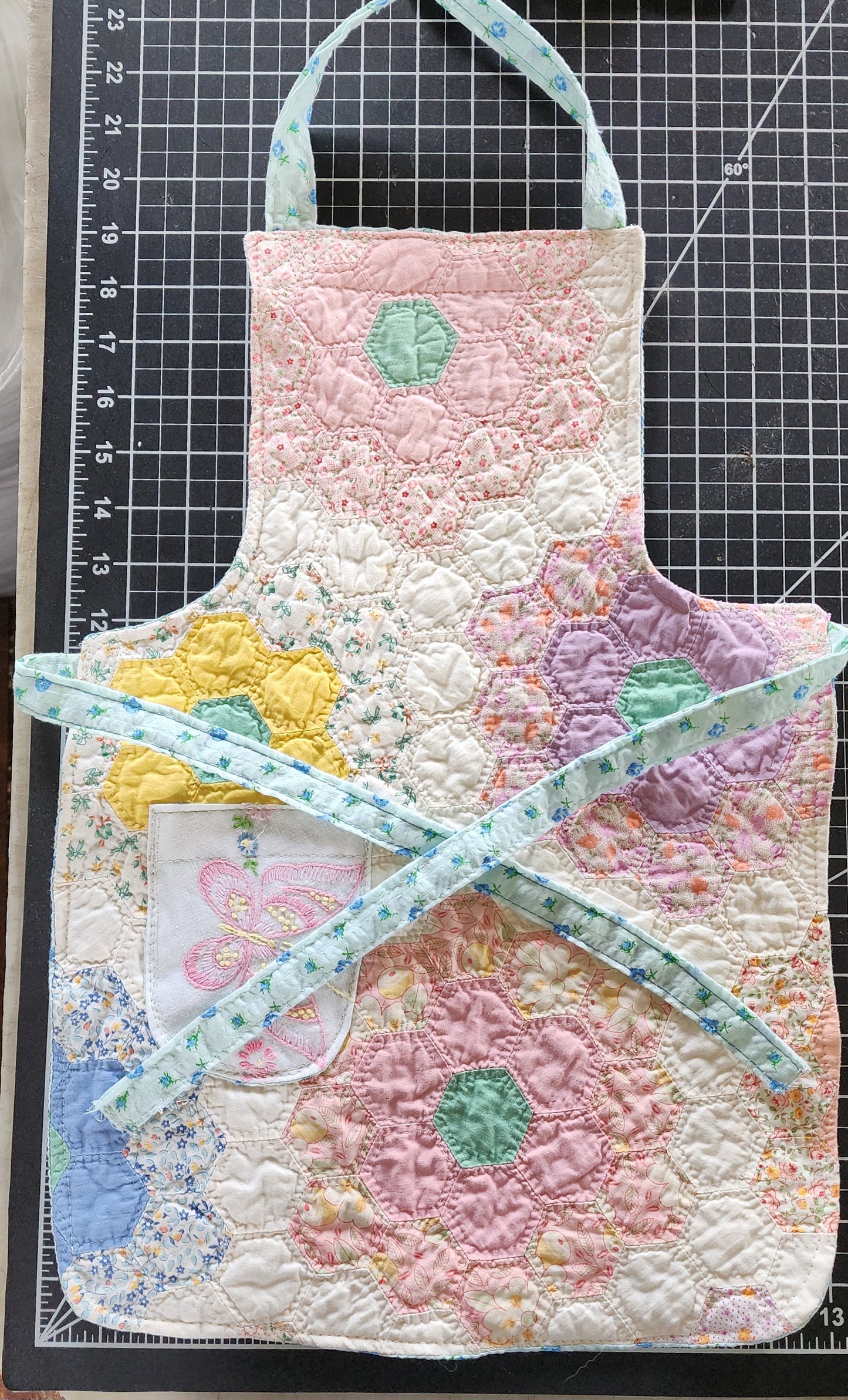 Grandma's Vintage Quilt/Linen Children's Apron