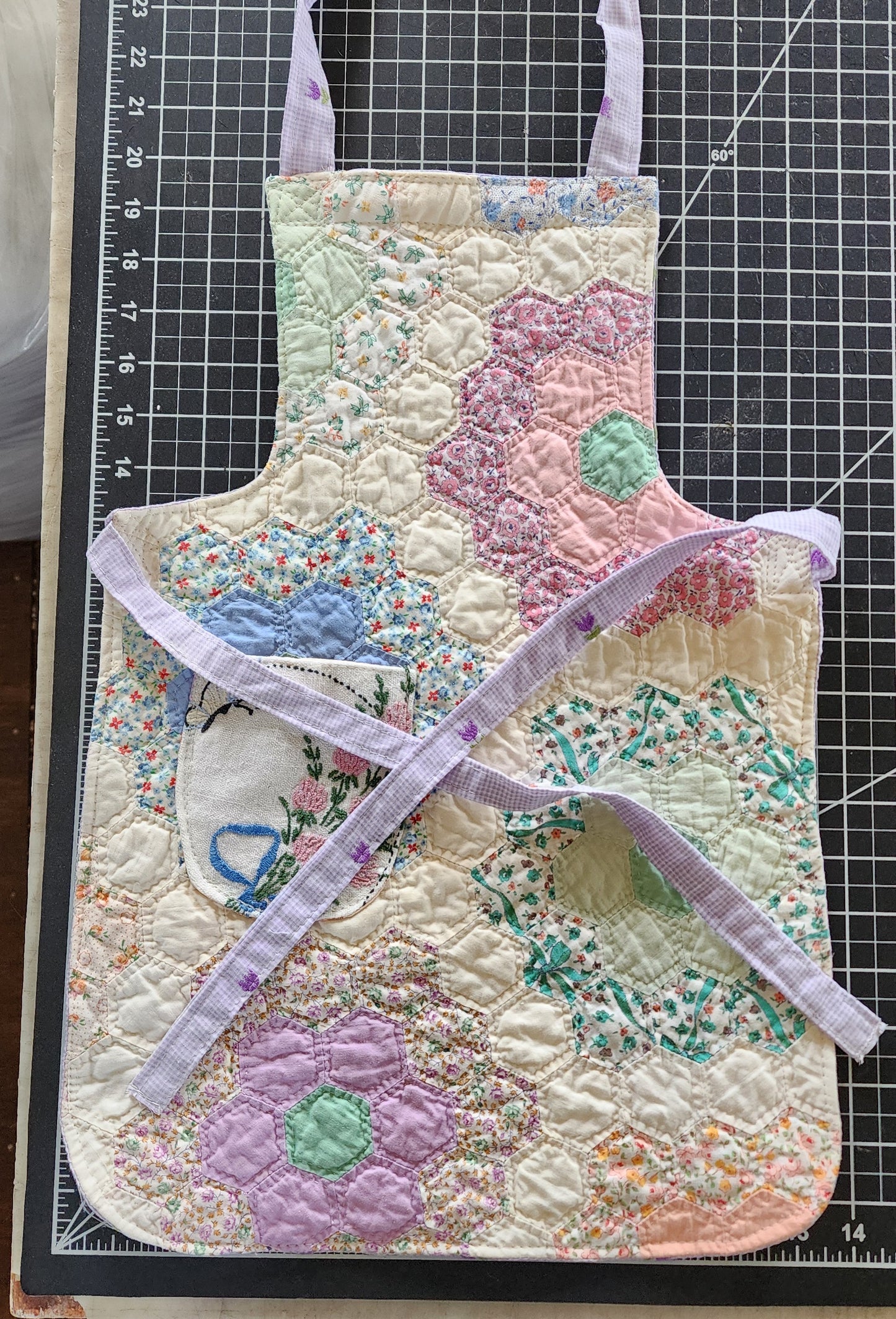 Grandma's Vintage Quilt/Linen Children's Apron