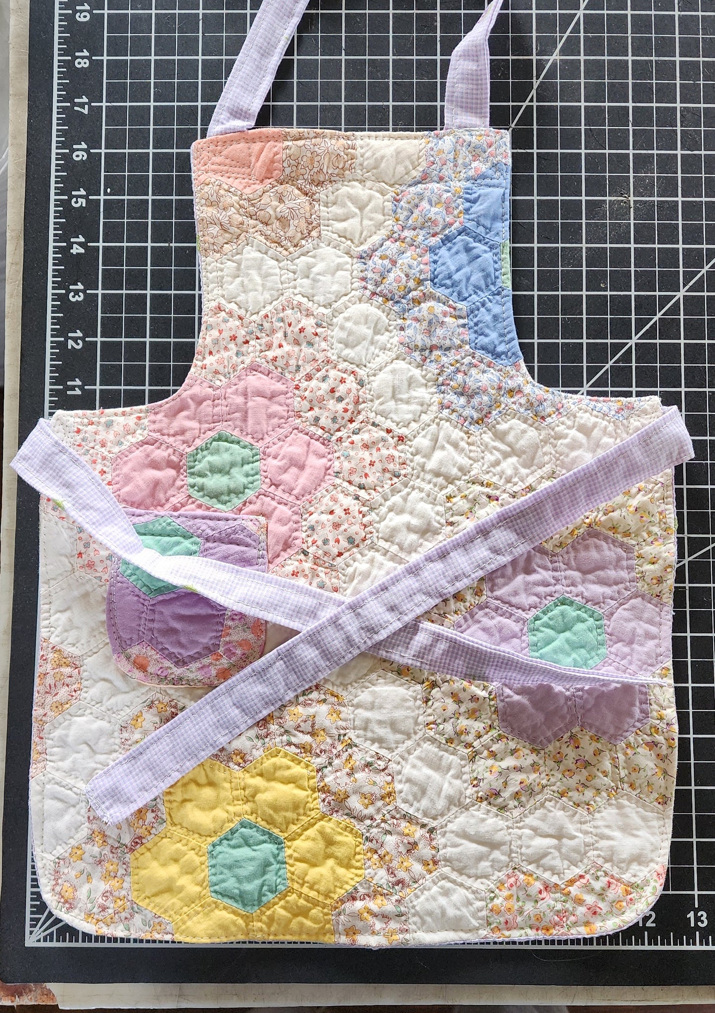 Grandma's Vintage Quilt/Linen Children's Apron