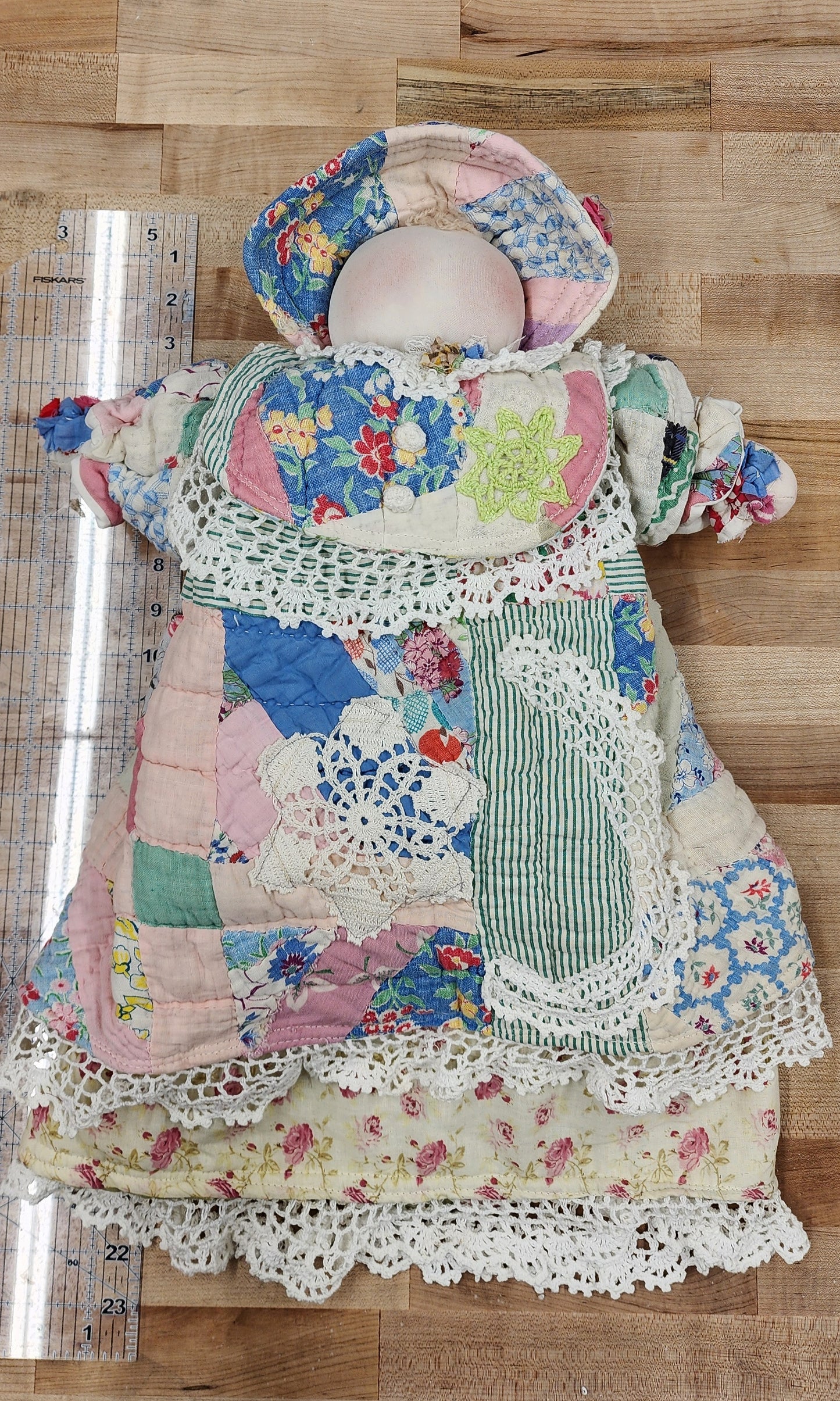 Grandma's Vintage Quilt/Linen Doll