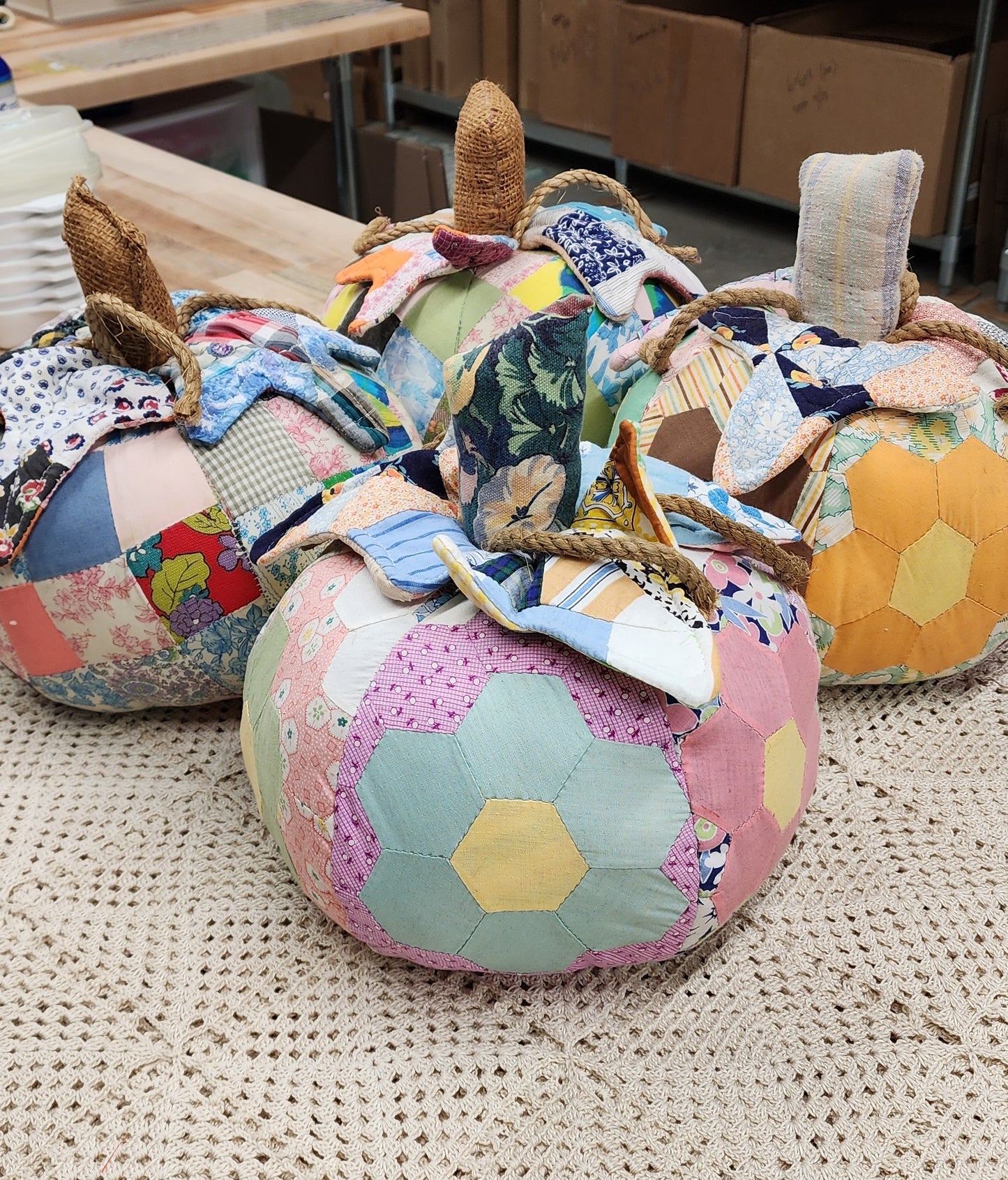 Grandma's Vintage Quilt Pumpkin - Lot F