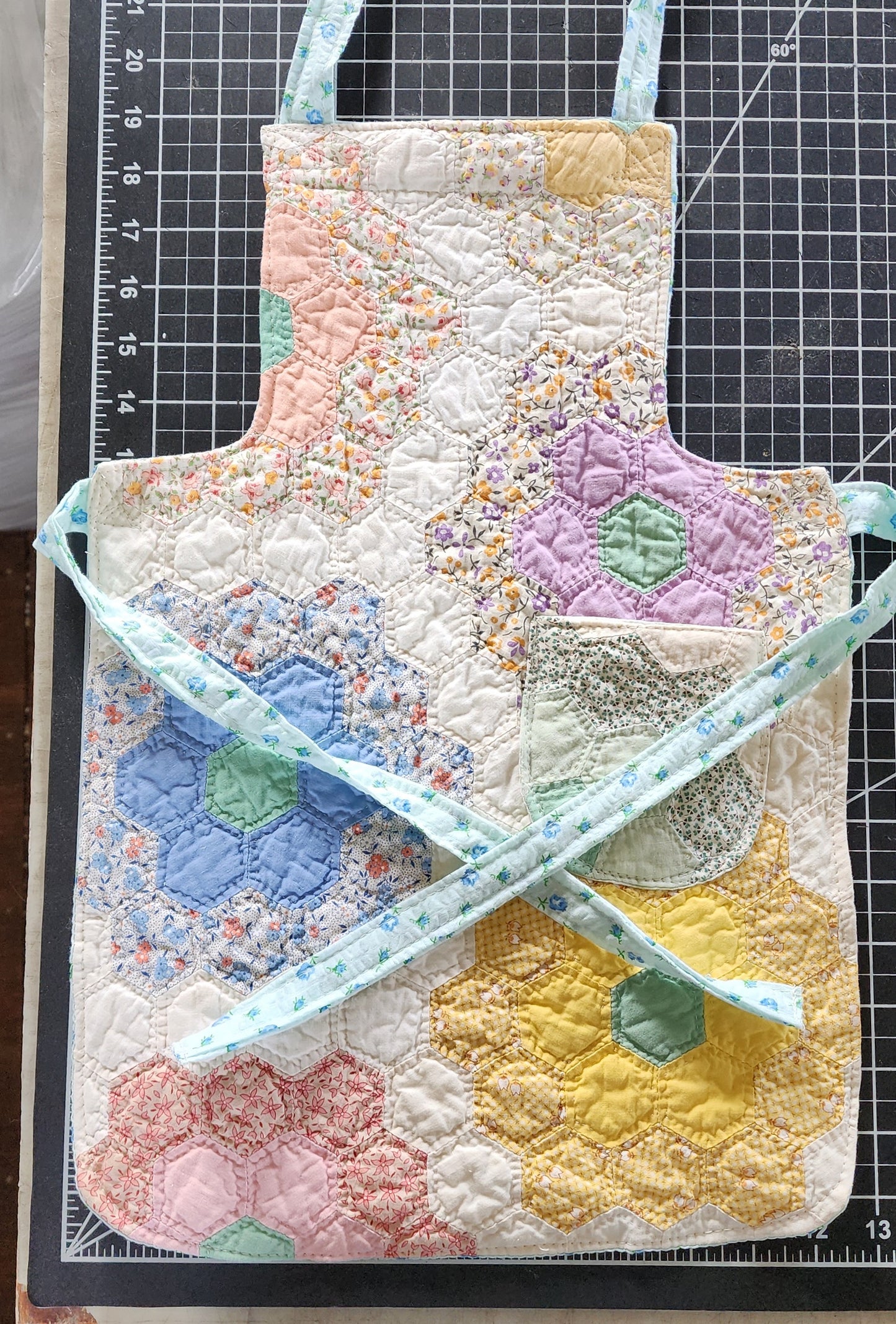 Grandma's Vintage Quilt/Linen Children's Apron