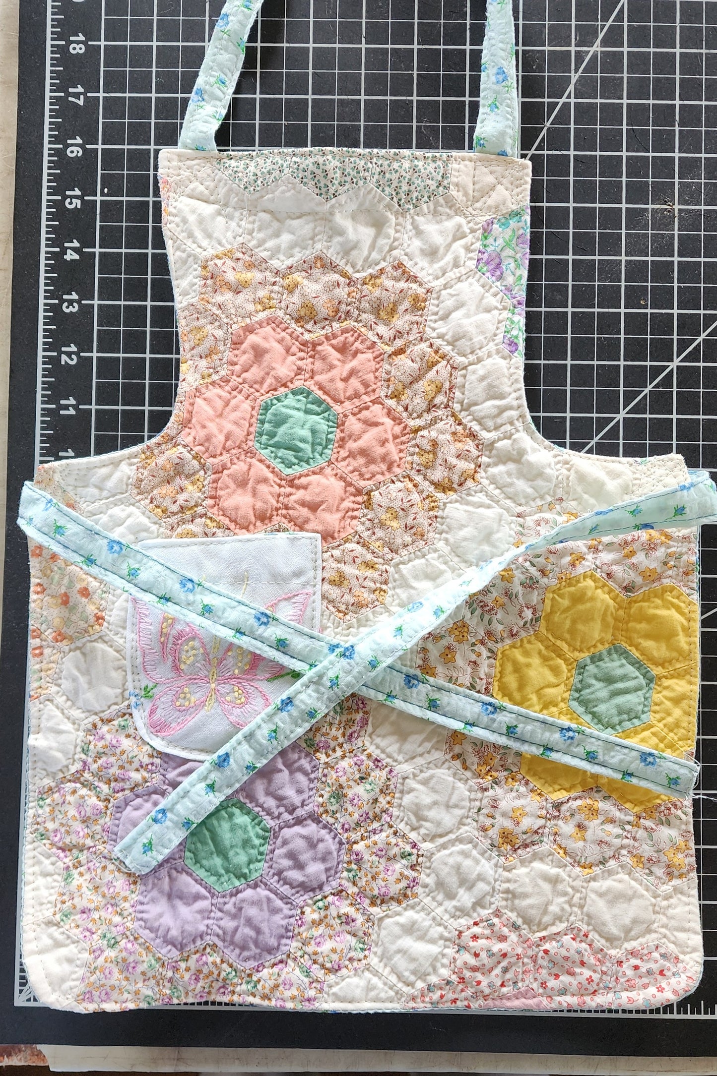 Grandma's Vintage Quilt/Linen Children's Apron