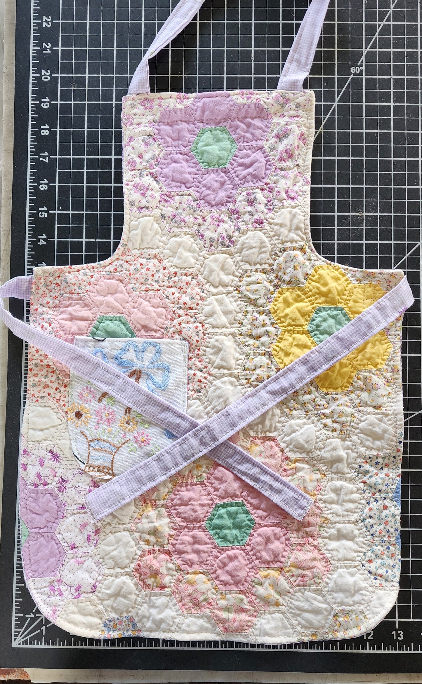 Grandma's Vintage Quilt/Linen Children's Apron