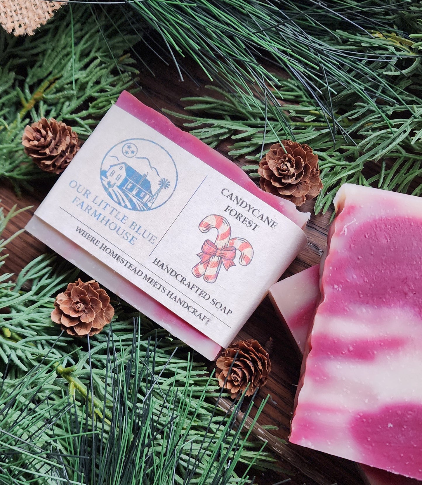 Candy Cane Forest Handmade Soap
