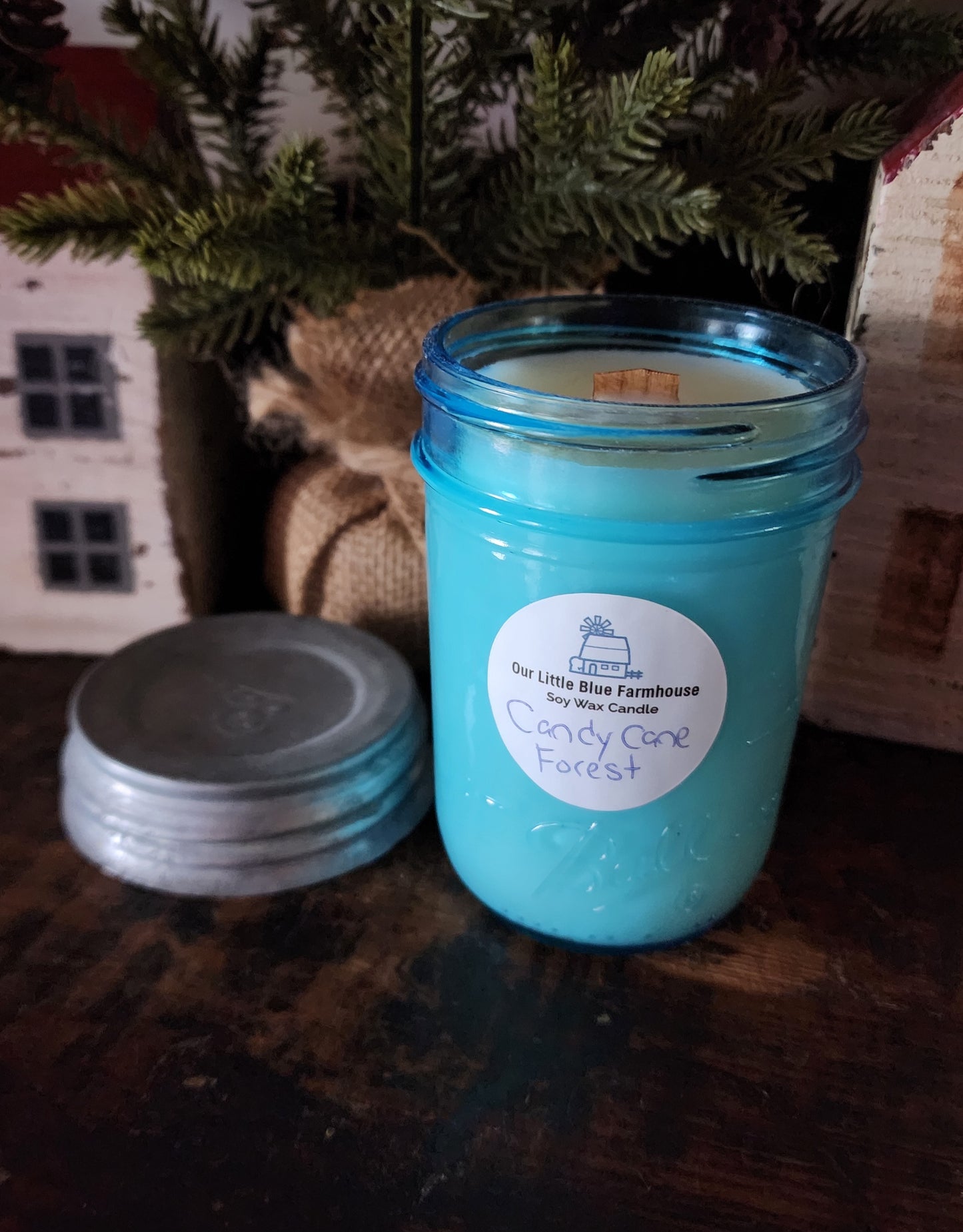 Soy Wax Candle - Candy Cane Forest