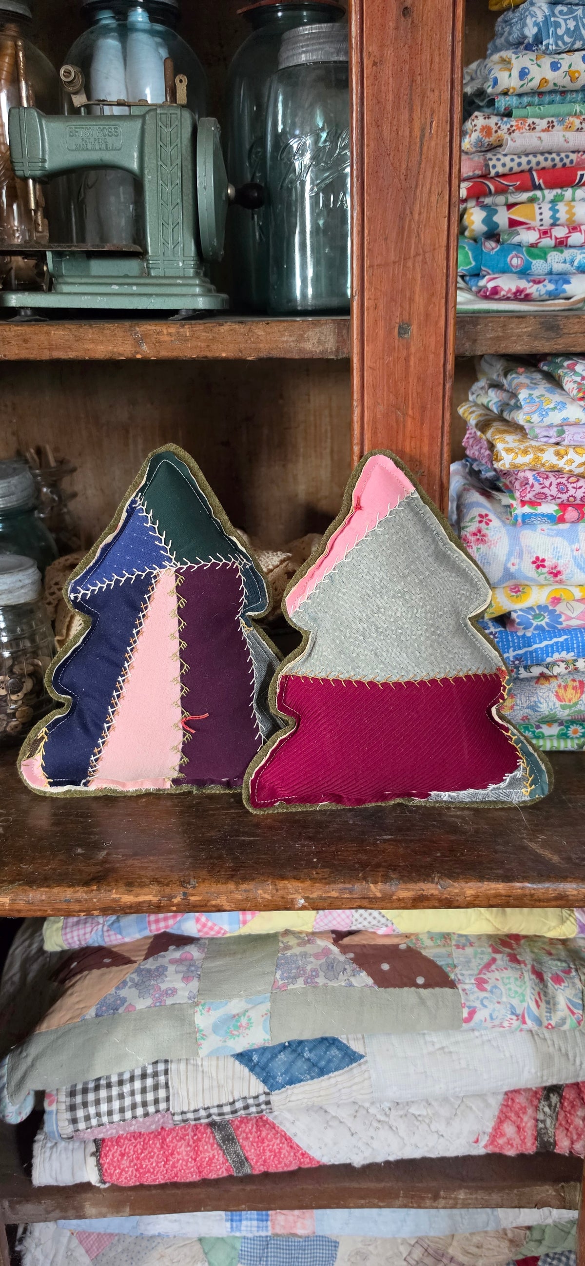 Vintage Quilt Christmas Tree Set