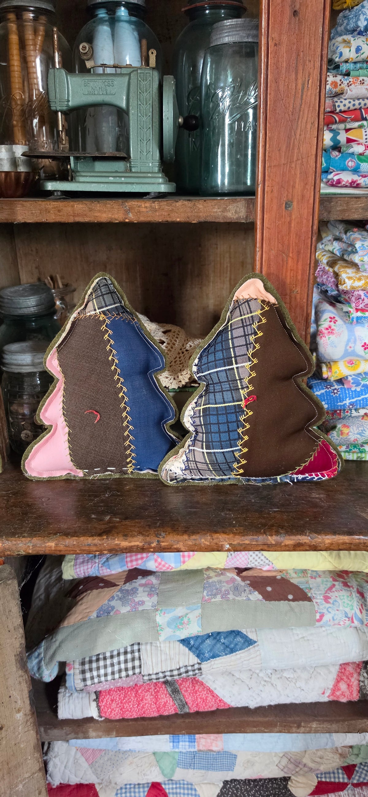 Vintage Quilt Christmas Tree Set