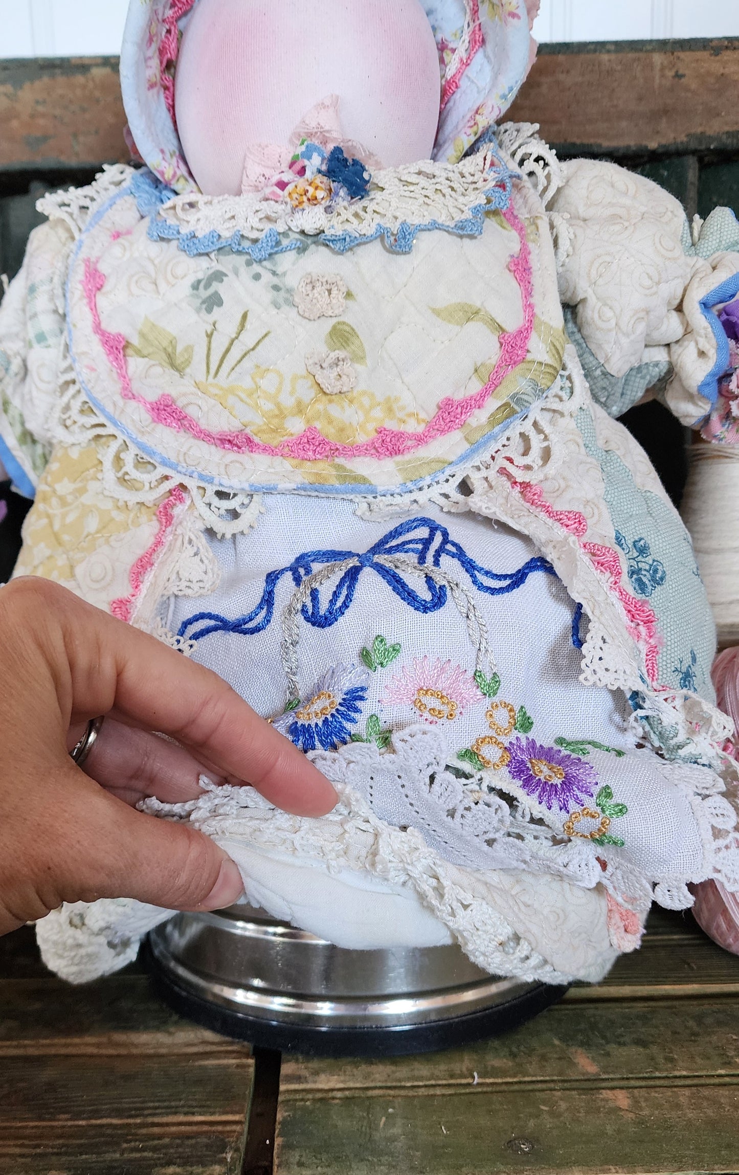 Grandma's Vintage Quilt/Linen Doll