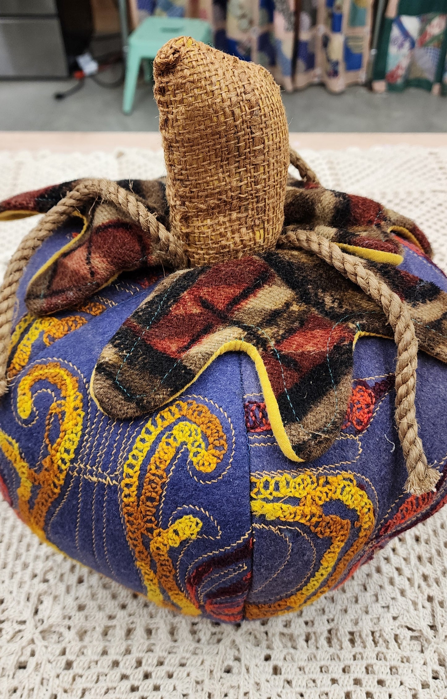 Grandma's Vintage Linen Pumpkin
