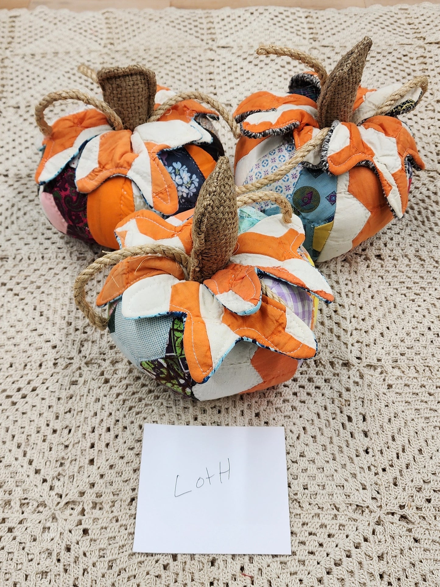 Grandma's Vintage Quilt Pumpkin - Lot H