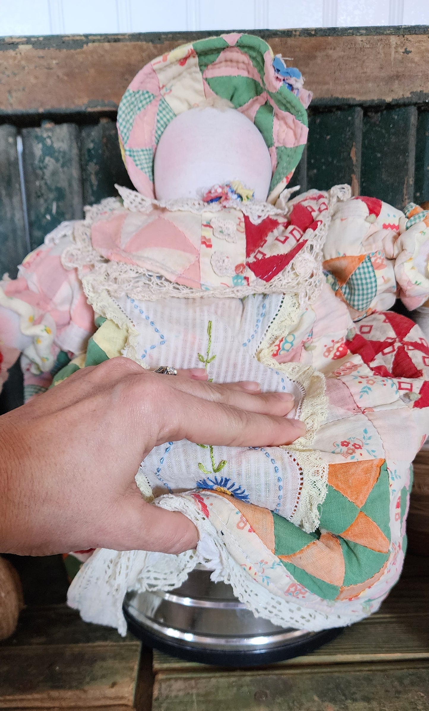 Grandma's Vintage Quilt/Linen Doll