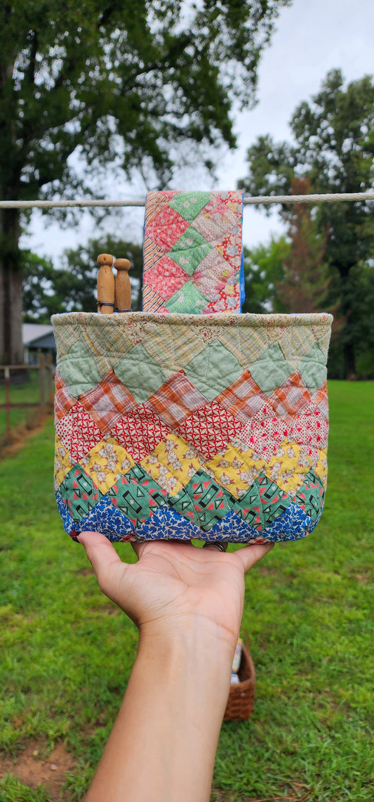 Vintage Quilt Clothespin Bag