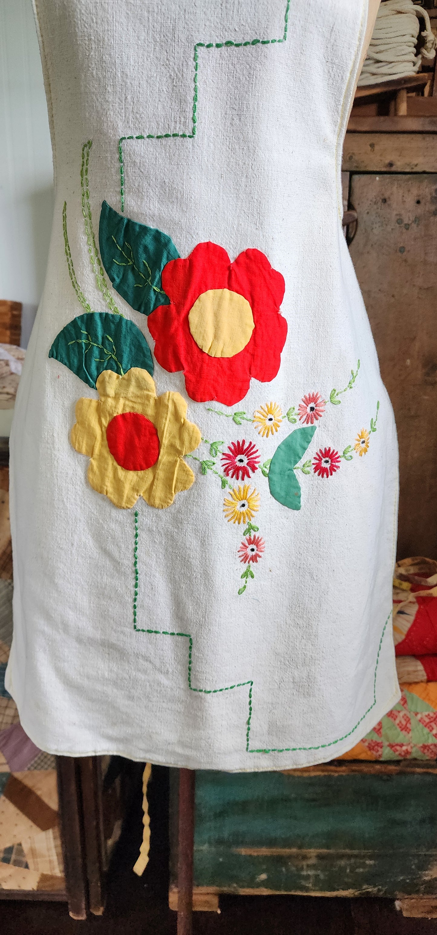 Grandma's Vintage Linen Small Adult/Older Child  Apron