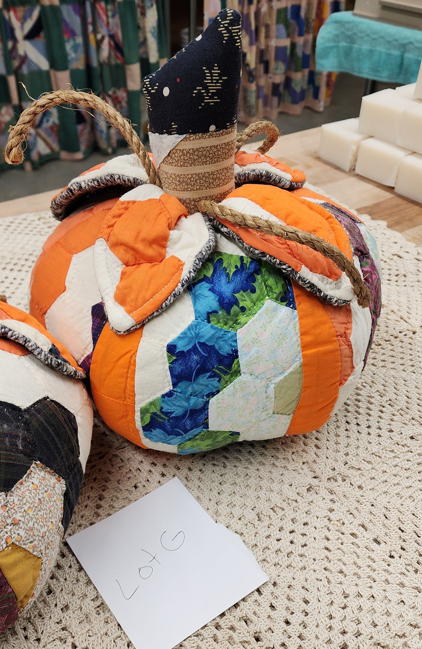 Grandma's Vintage Quilt Pumpkin - Lot G