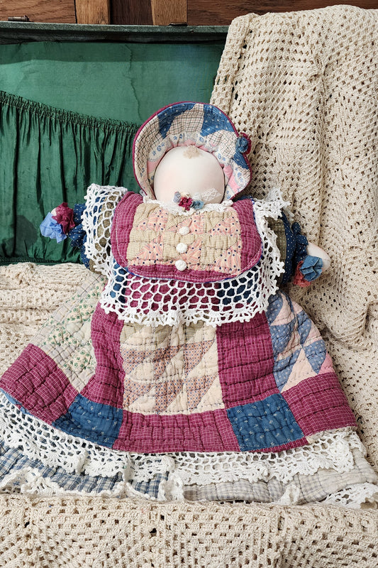 Grandma's Vintage Quilt/Linen Doll