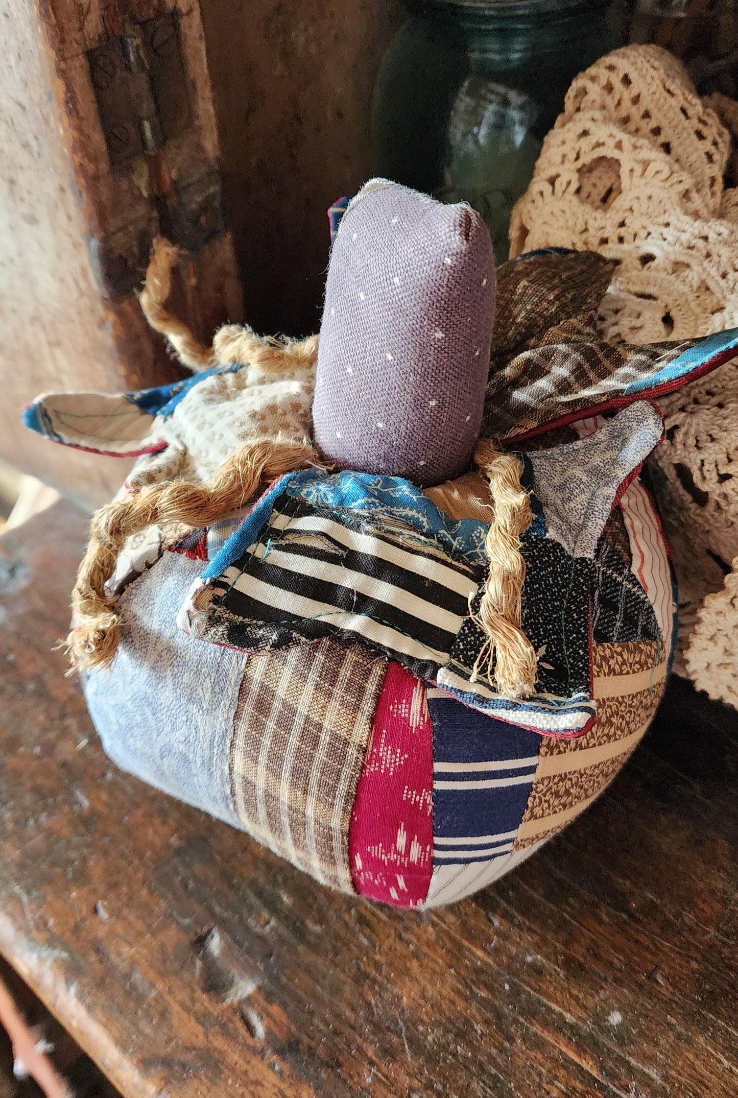 Grandma's Vintage Quilt Pumpkin