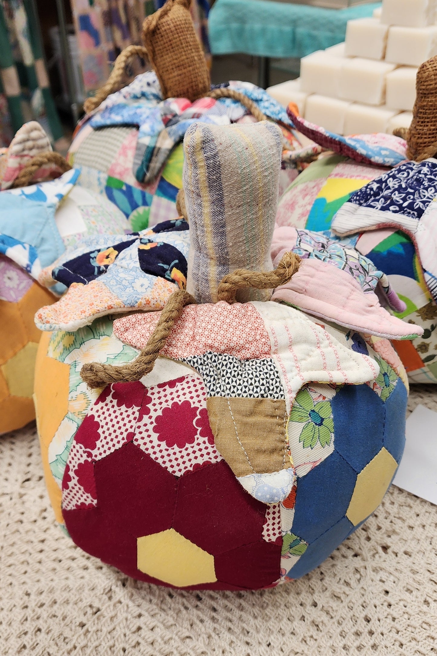 Grandma's Vintage Quilt Pumpkin - Lot F