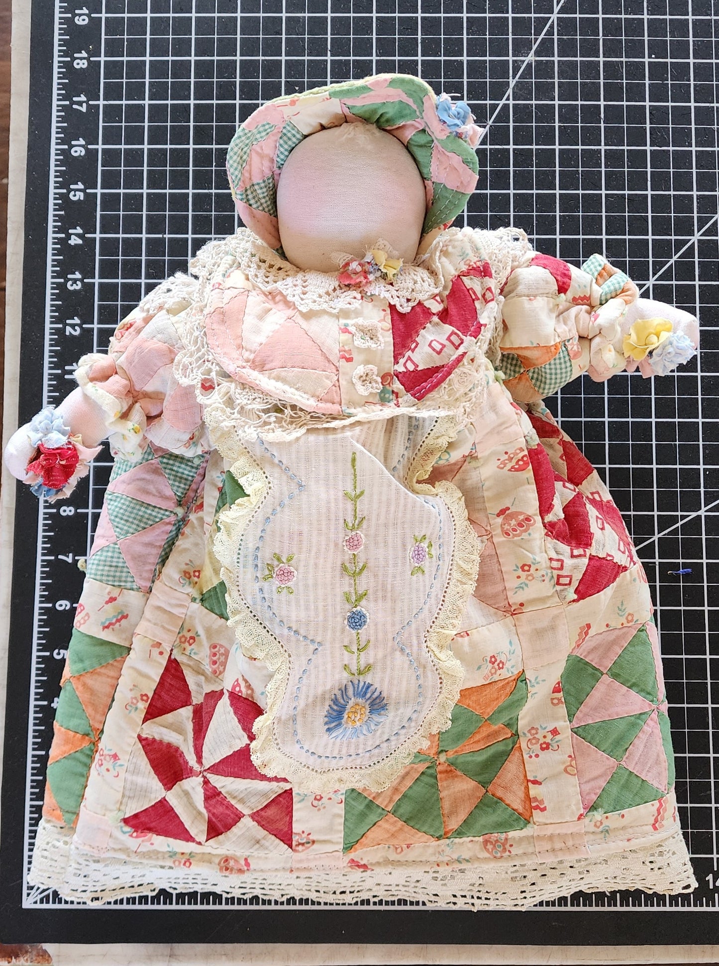 Grandma's Vintage Quilt/Linen Doll