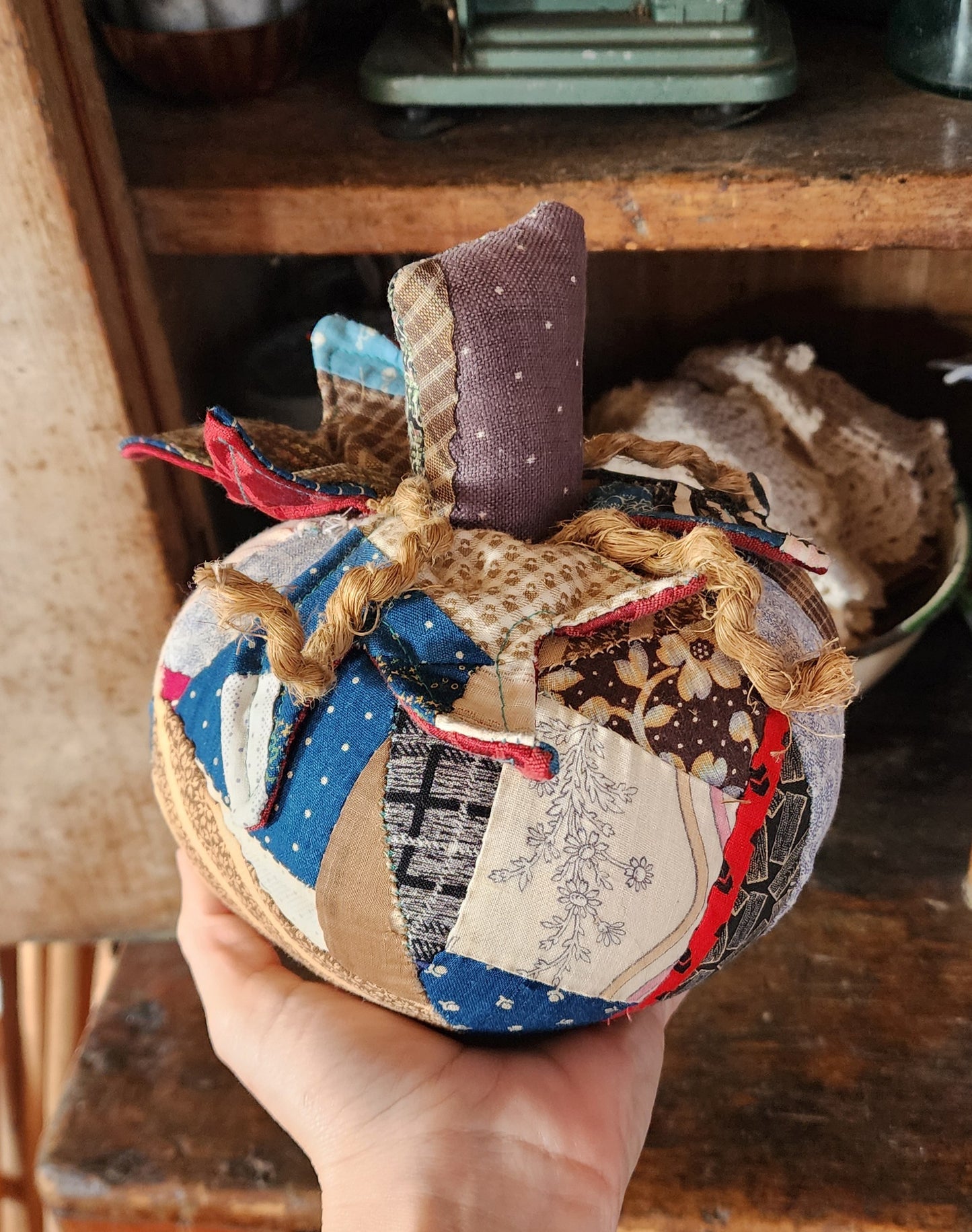 Grandma's Vintage Quilt Pumpkin