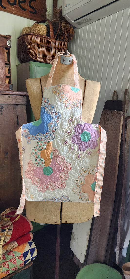 Grandma's Vintage Quilt/Linen Children's Apron