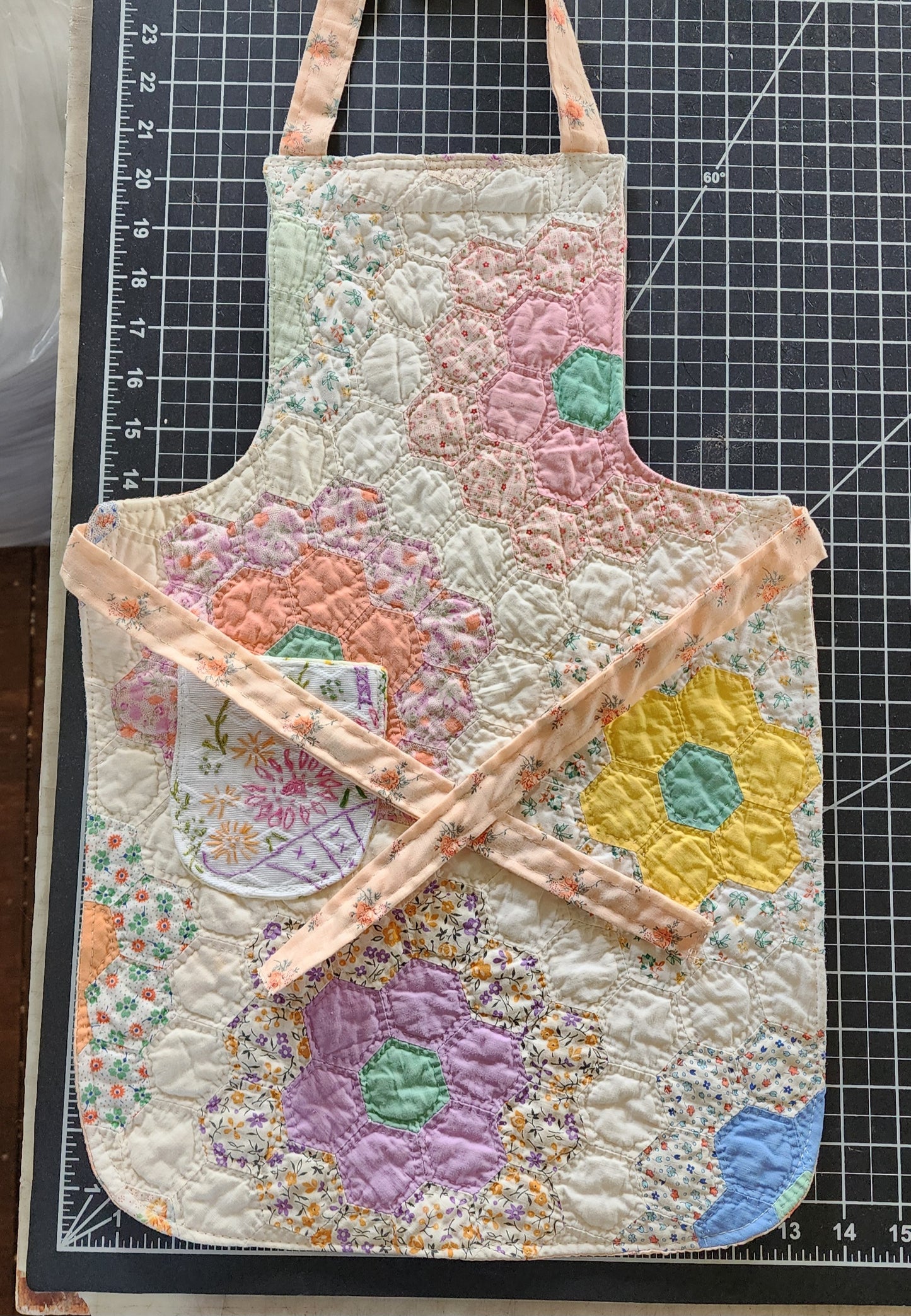 Grandma's Vintage Quilt/Linen Children's Apron