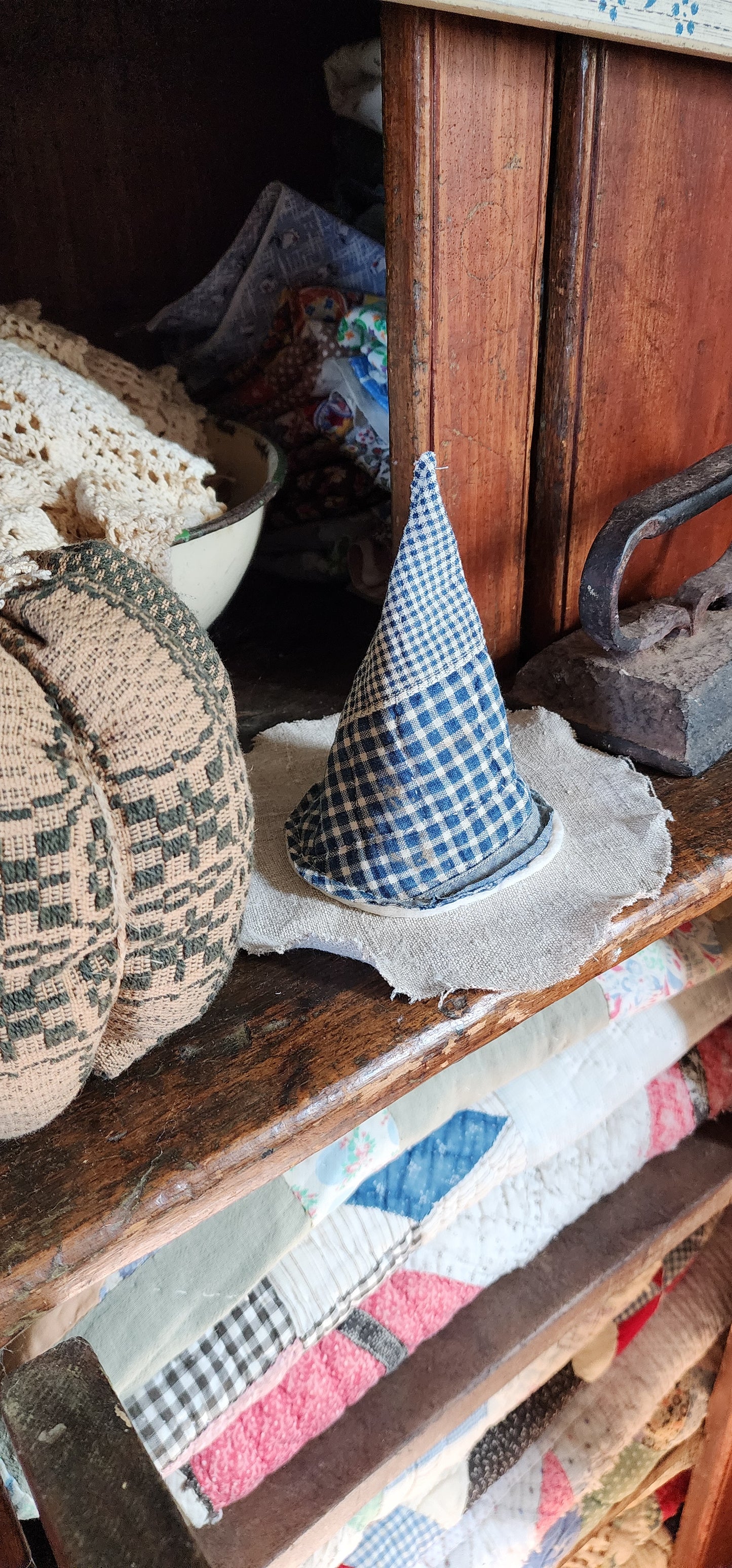 Vintage Linen Pumpkin with hat