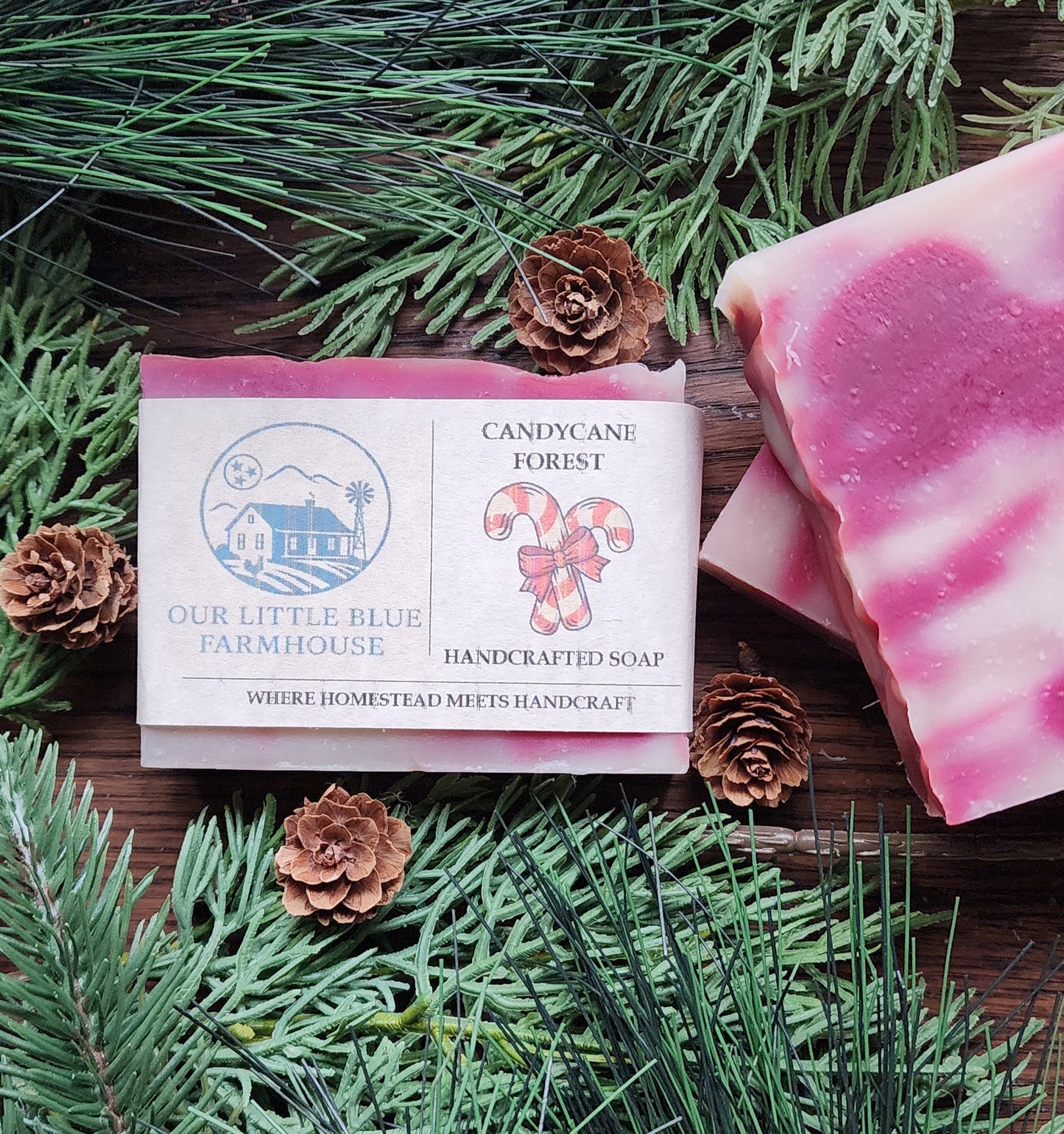 Candy Cane Forest Handmade Soap