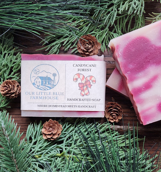 Candy Cane Forest Handmade Soap