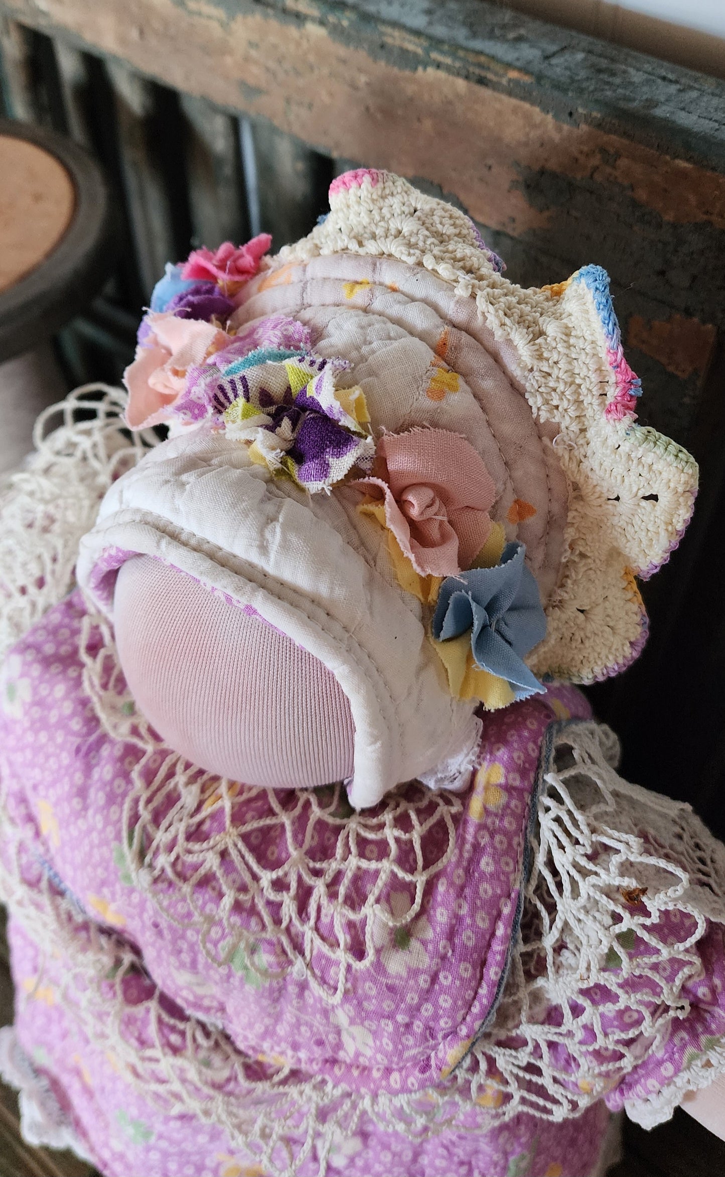 Grandma's Vintage Quilt/Linen Doll