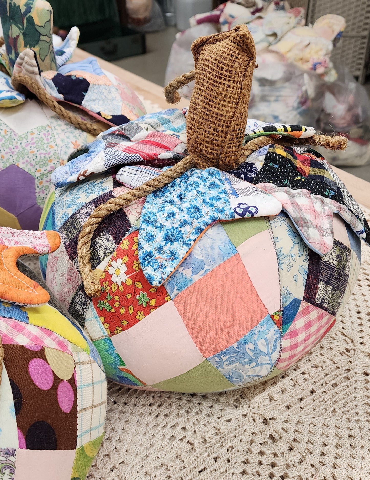 Grandma's Vintage Quilt Pumpkin - Lot F