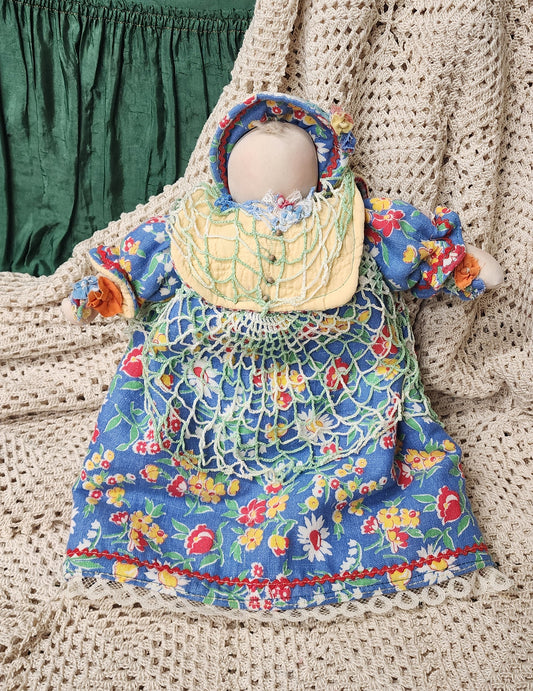 Grandma's Vintage Quilt/Linen Doll