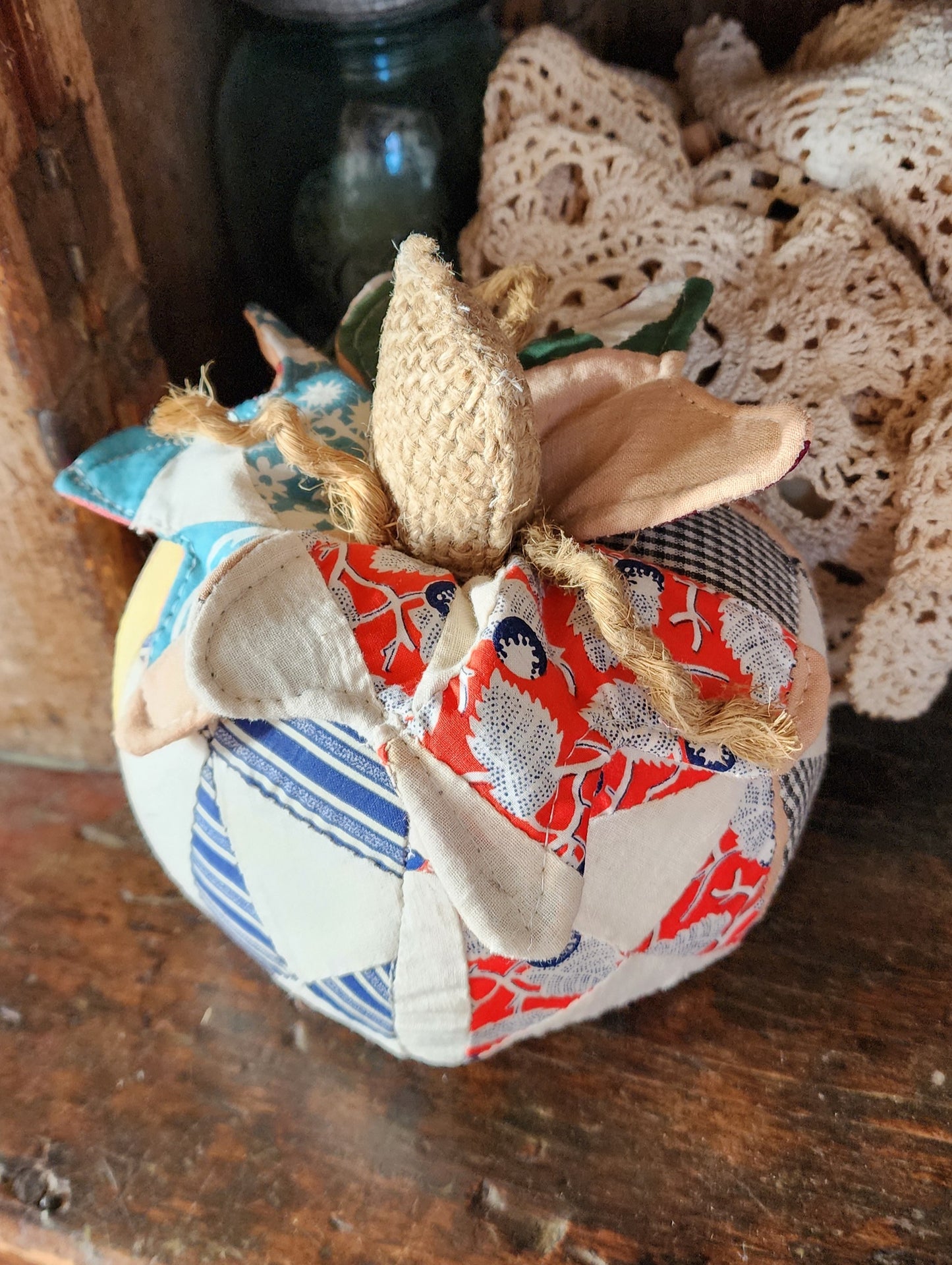 Grandma's Vintage Quilt Pumpkin