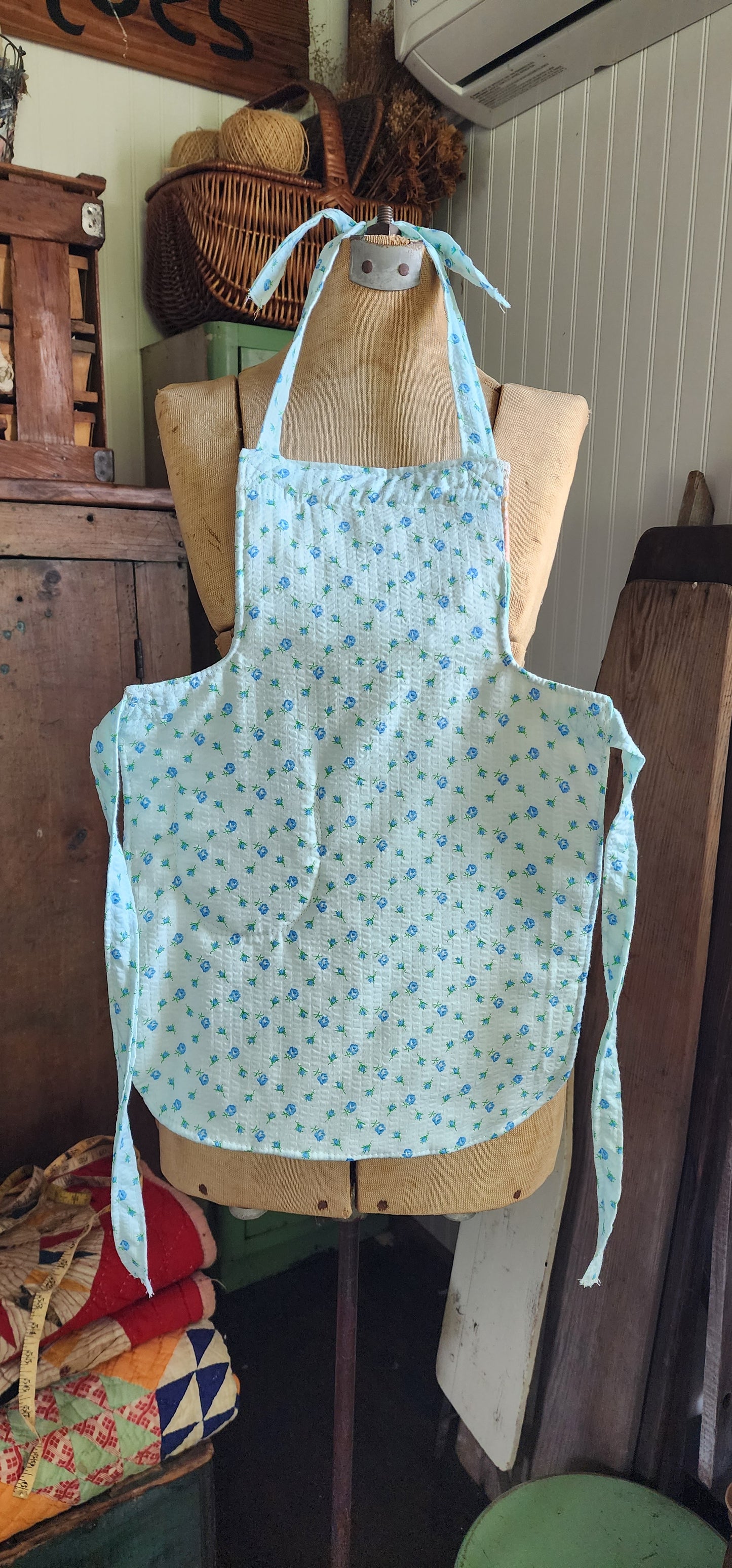 Grandma's Vintage Quilt/Linen Children's Apron