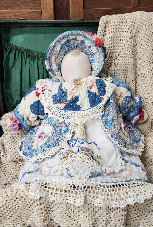 Grandma's Vintage Quilt/Linen Doll