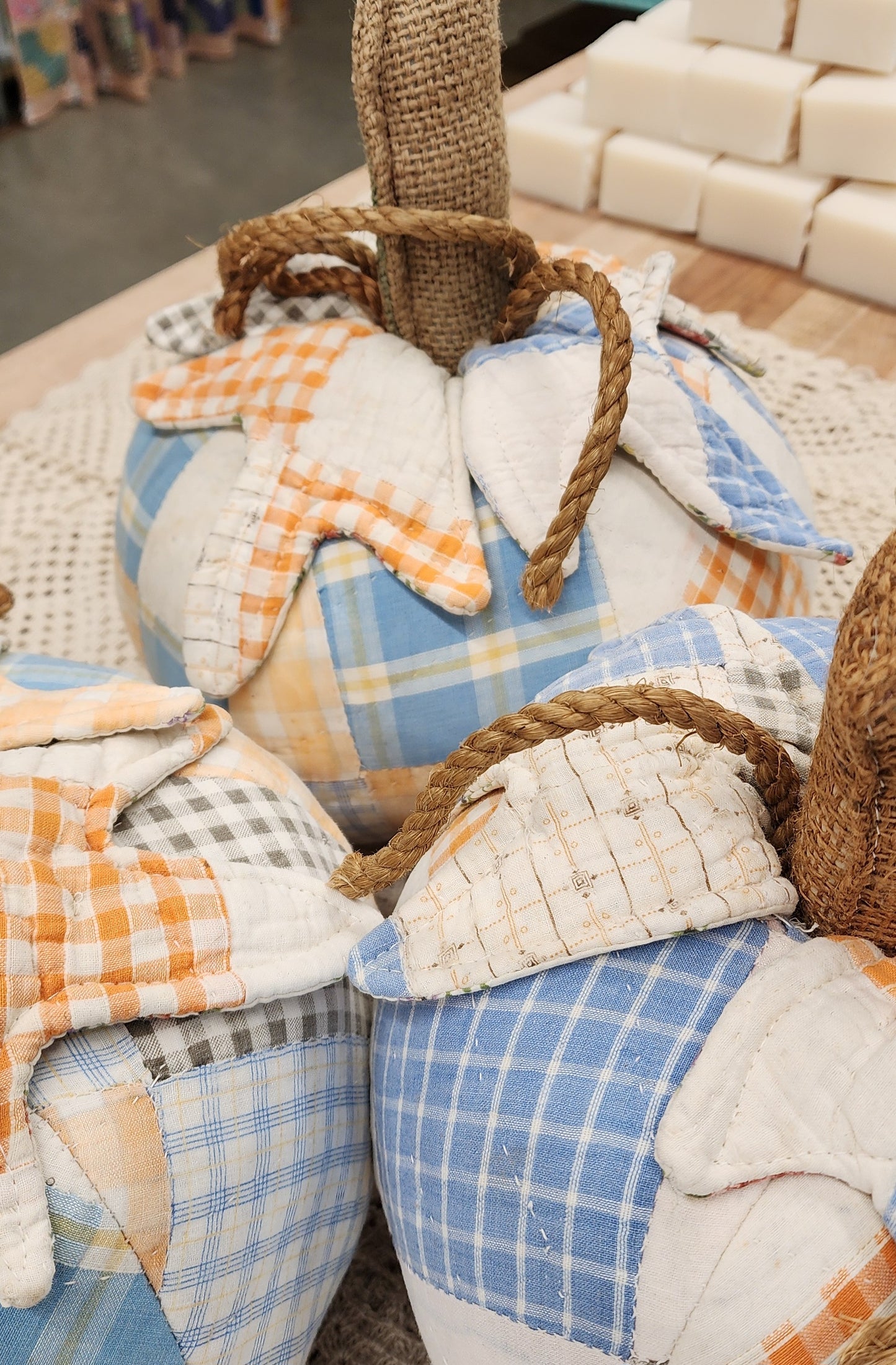 Grandma's Vintage Quilt Pumpkin - Lot C