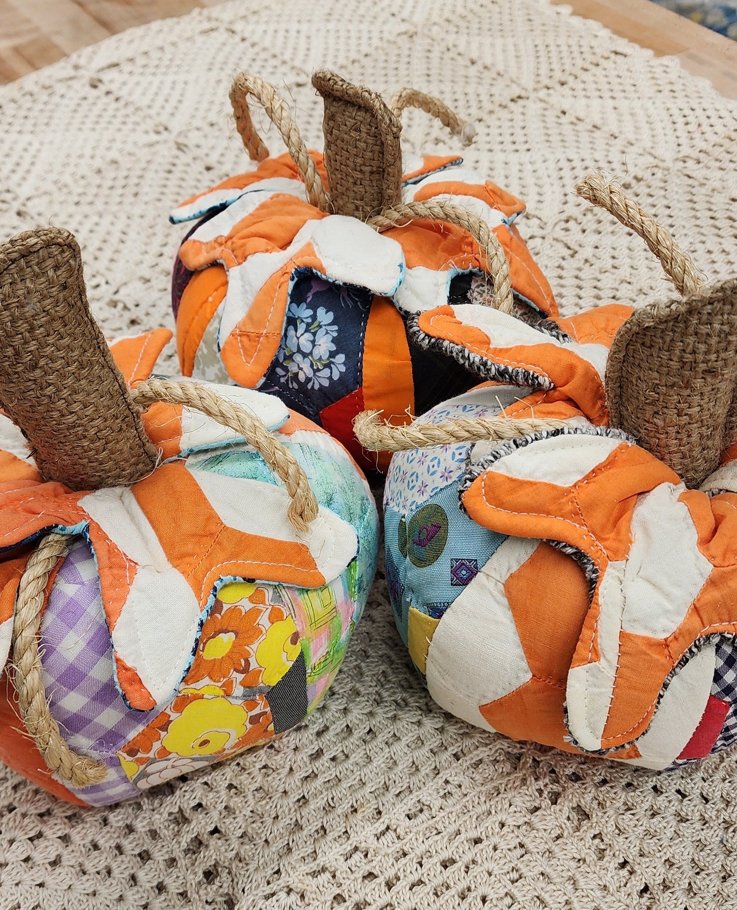 Grandma's Vintage Quilt Pumpkin - Lot H