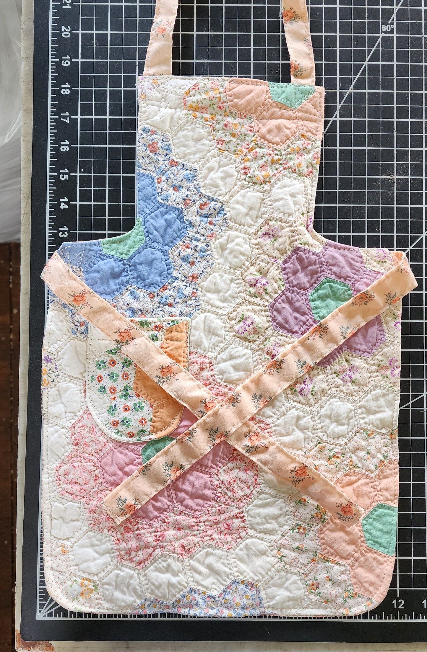 Grandma's Vintage Quilt/Linen Children's Apron