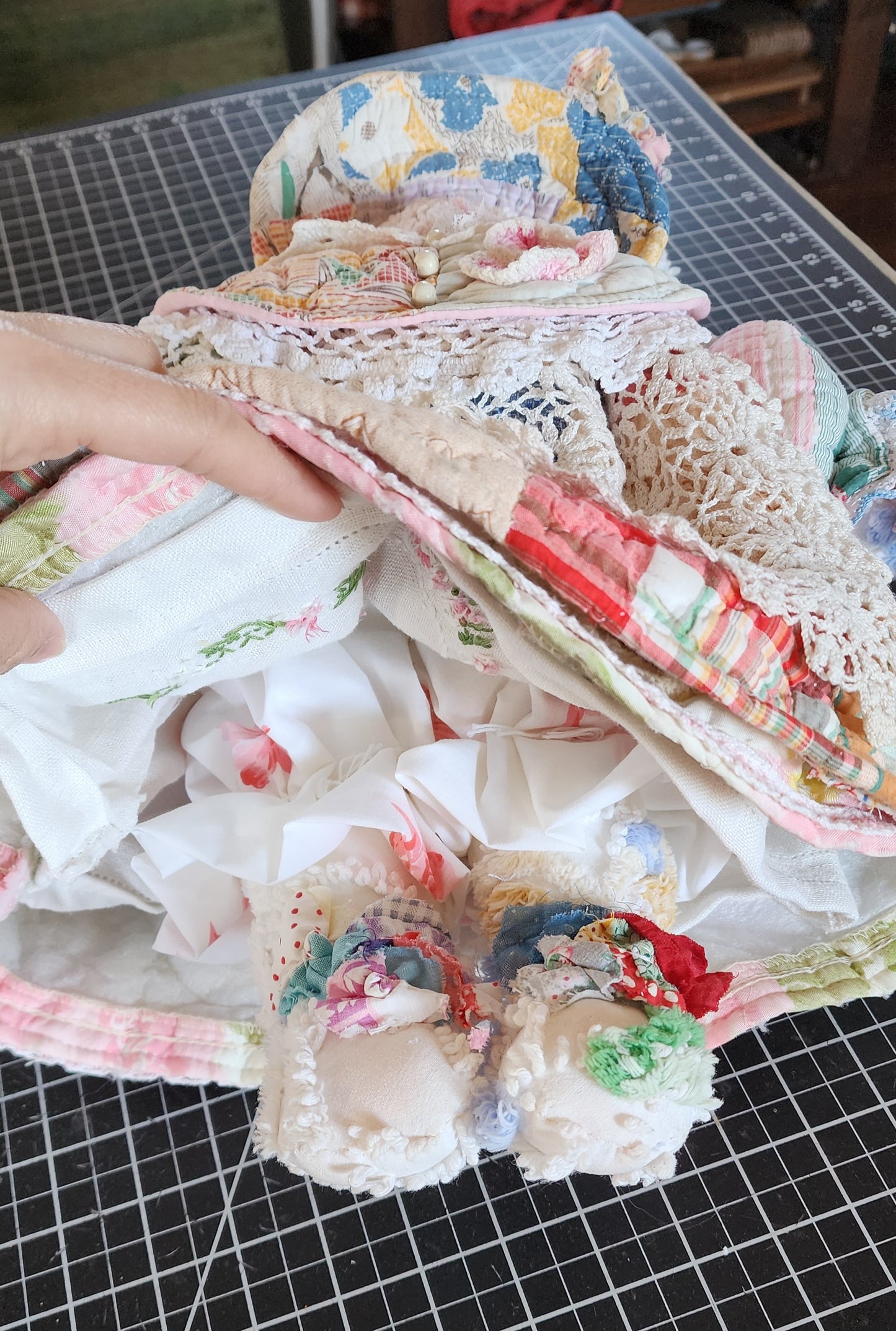 Grandma's Vintage Quilt/Linen Bunny