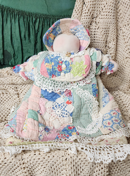 Grandma's Vintage Quilt/Linen Doll