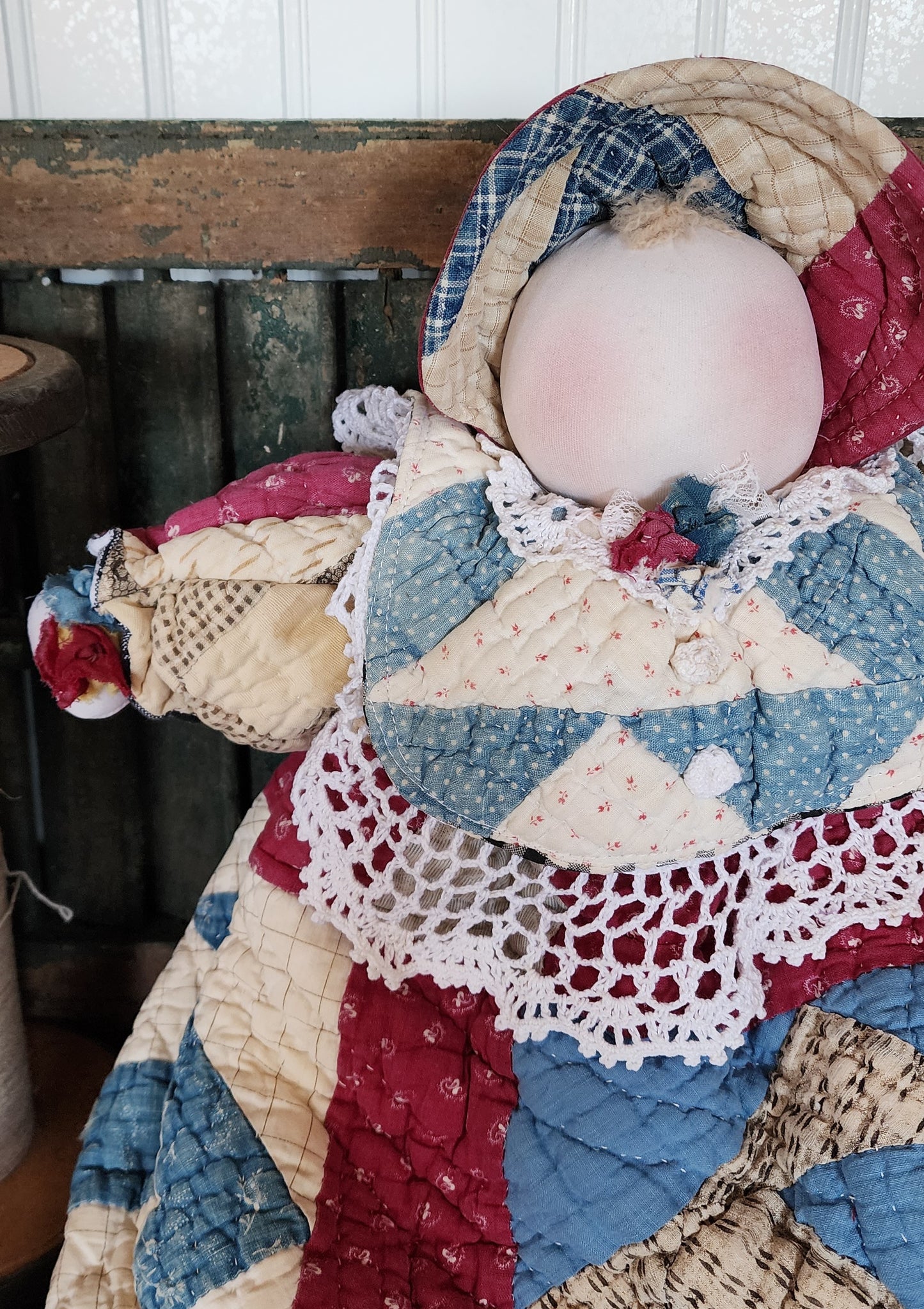 Grandma's Vintage Quilt/Linen Doll