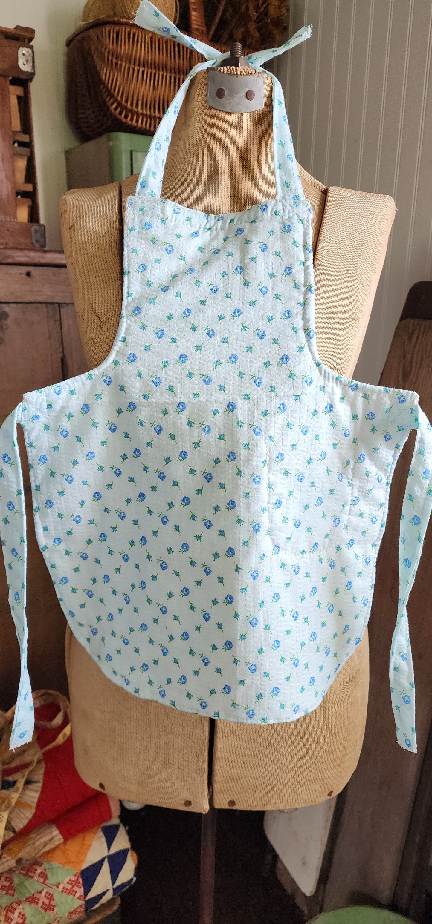 Grandma's Vintage Quilt/Linen Children's Apron
