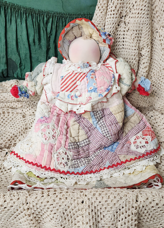 Grandma's Vintage Quilt/Linen Doll