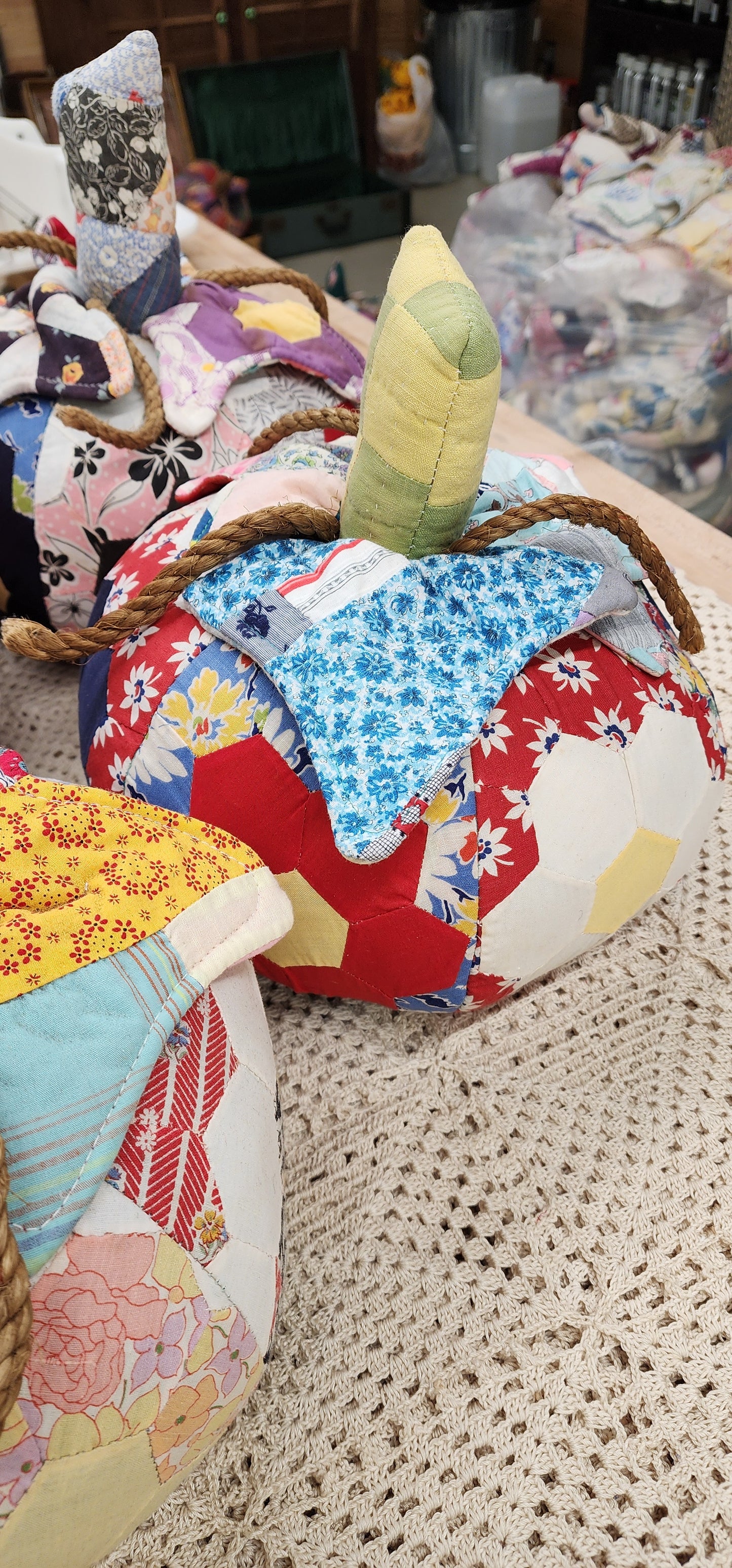 Grandma's Vintage Quilt Pumpkin - Lot E