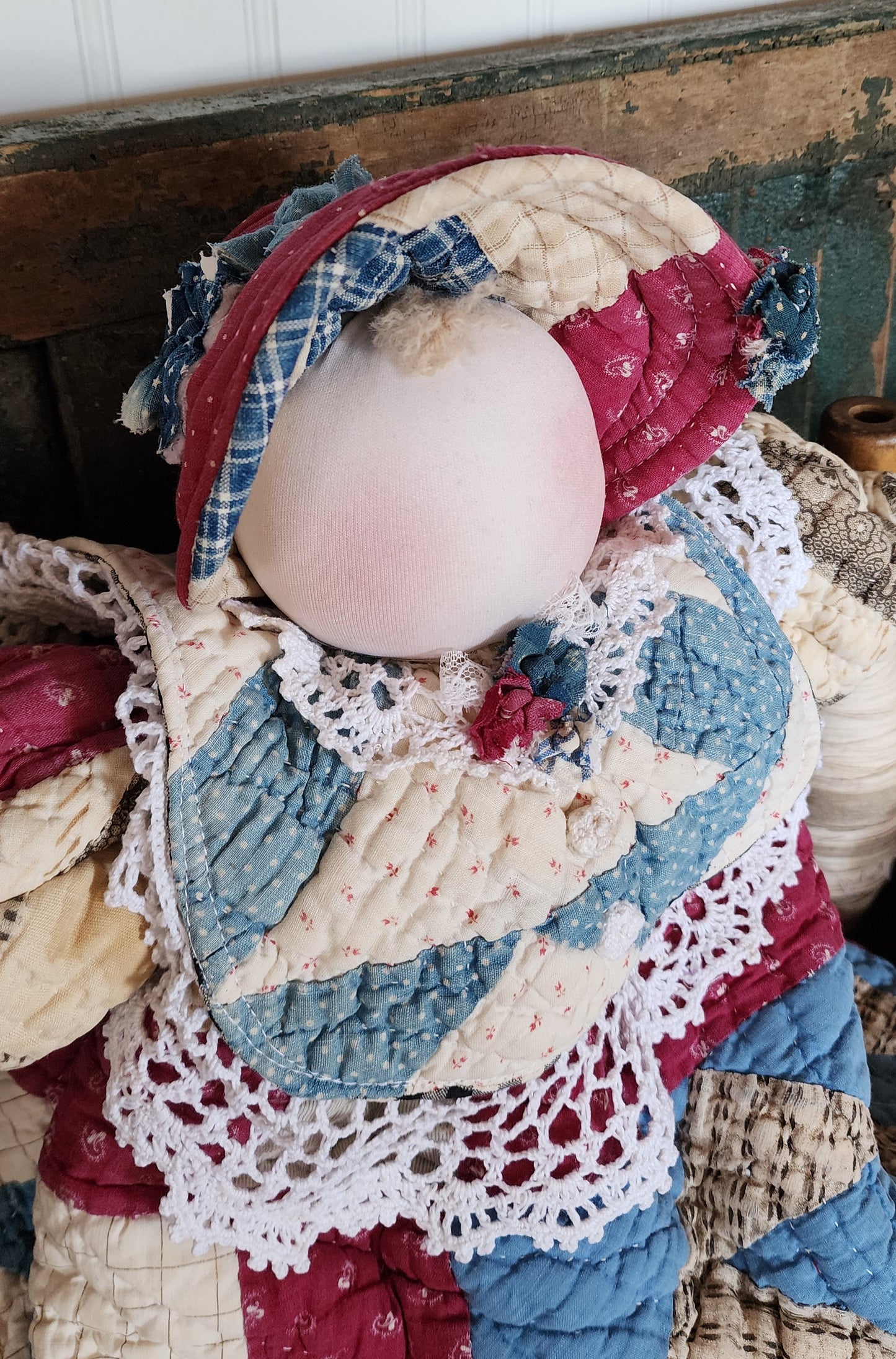 Grandma's Vintage Quilt/Linen Doll