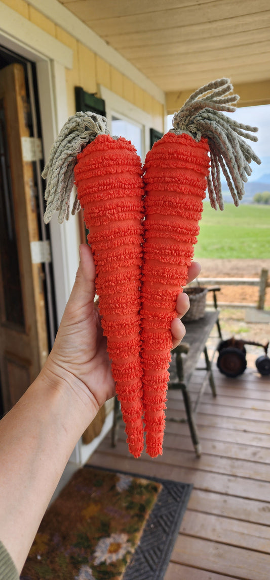Set of Two Vintage Chenille Carrots