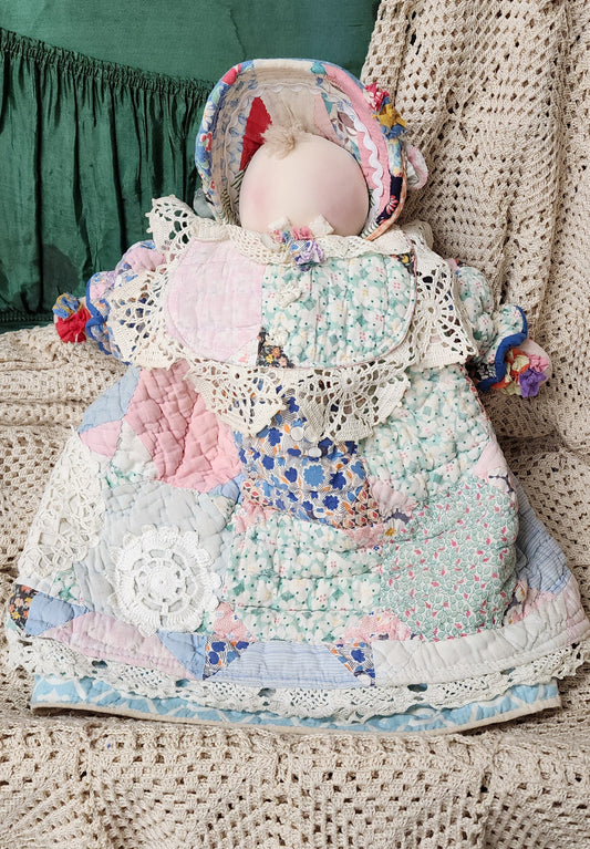 Grandma's Vintage Quilt/Linen Doll