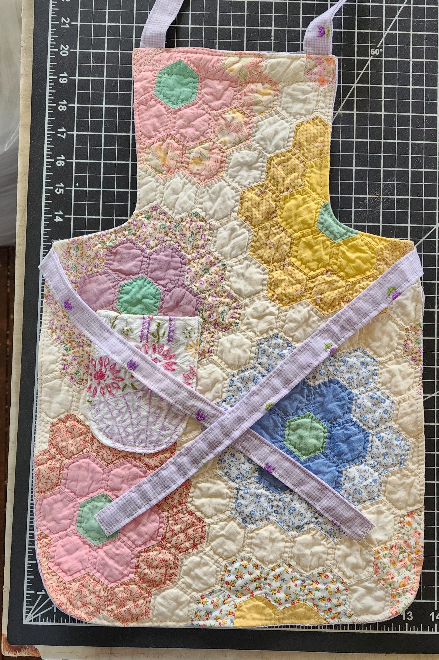 Grandma's Vintage Quilt/Linen Children's Apron